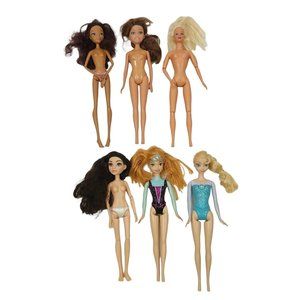 Assorted Fashion Play Pretend 11" - 11.5" Dolls Lot Of 6